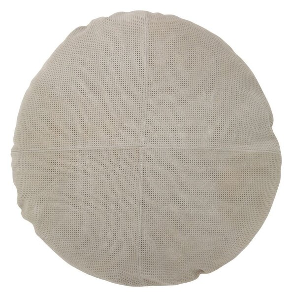 Šedý kožený okrúhly vankúš Tasse - Ø 45*8*45 cm - J-Line by Jolipa