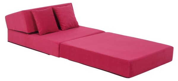 KONDELA Skladací matrac/kreslo, 2v1, ružová magenta, PELOS