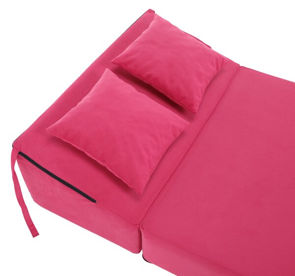 KONDELA Skladací matrac/kreslo, 2v1, ružová magenta, PELOS
