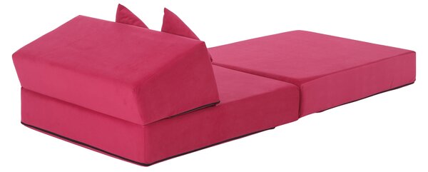 KONDELA Skladací matrac/kreslo, 2v1, ružová magenta, PELOS