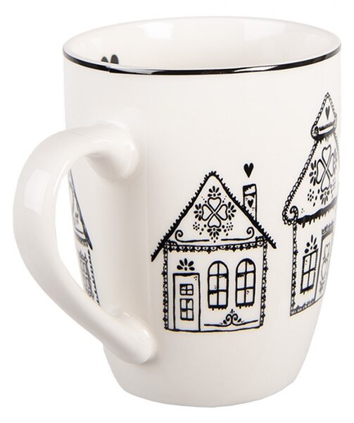 Hrnček s perníkovými chalúpkami Gingerbread Bliss - 12*8*10 cm / 300 ml - Clayre & Eef