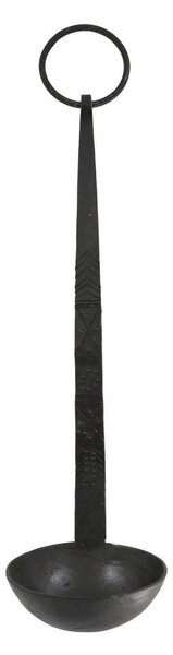 Čierny antik kovový nástenný svietnik Grimaud - 8*29 cm - Chic Antique