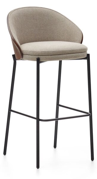 Hnedá/béžová barová stolička (výška sedadla 77 cm) Eamy – Kave Home