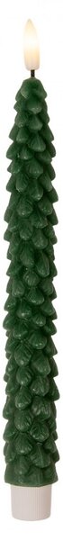 Set 2ks zelená úzka sviečka stromček Led Candle - Ø 2*25 cm / 2*AAA - Clayre & Eef