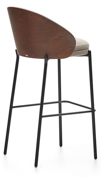 Hnedá/béžová barová stolička (výška sedadla 77 cm) Eamy – Kave Home