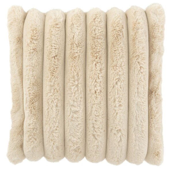 Béžový plyšový mäkučký rebrovaný vankúš Soft Gio - 45*45 cm - J-Line by Jolipa