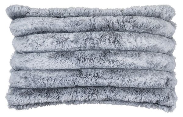 Šedý plyšový mäkučký rebrovaný vankúš Soft Rabbi - 30*15*50cm - Mars & More