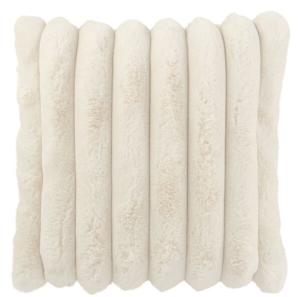 Biely plyšový mäkučký rebrovaný vankúš Soft Gio - 45*45 cm - J-Line by Jolipa