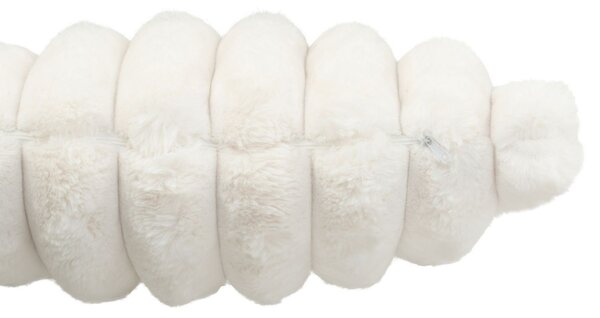 Biely plyšový mäkučký rebrovaný vankúš Soft Gio - 45*45 cm - J-Line by Jolipa