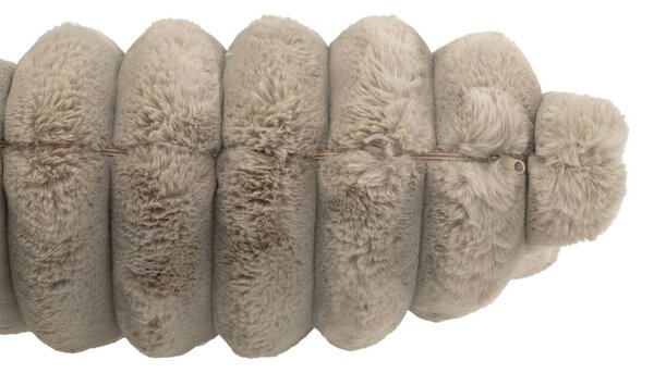 Taupe plyšový mäkučký rebrovaný vankúš Soft Gio - 45*45 cm - J-Line by Jolipa