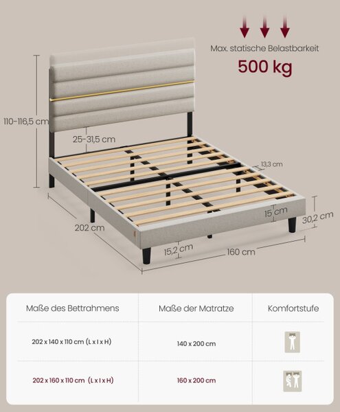 Manželská posteľ 160 cm RMB505LH01