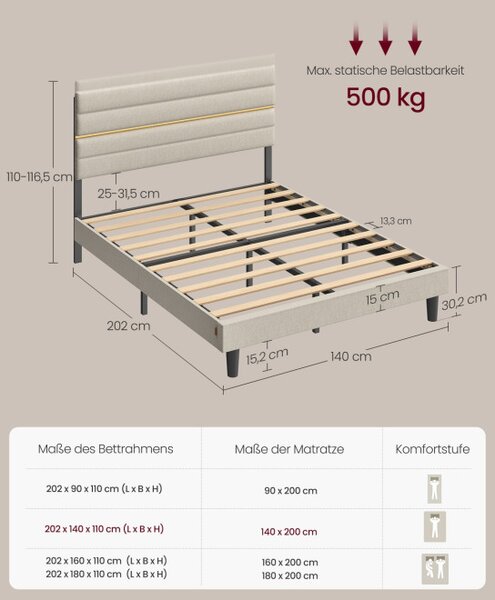 Manželská posteľ 140 cm RMB504LH01