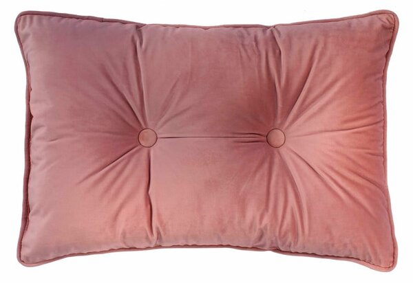 Ružový vankúš Tiseco Home Studio Velvet Button, 40 x 60 cm