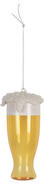 Vianočná ozdoba pohára piva - Ø 7*14 cm - Clayre & Eef