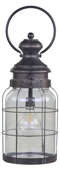 Francúzsky stajňový lampáš so žiarovkou a časovačom French Stable - Ø 16,5*41 cm - Chic Antique