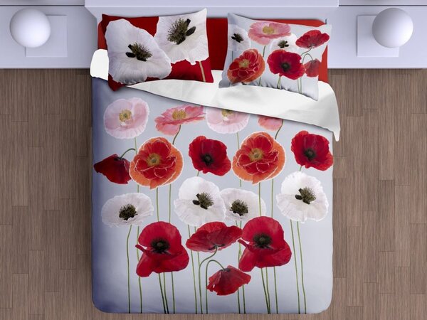 Gipetex Natural Dream 3D talianská obliečka 100% bavlna Poppies - 220x200 / 2x70x90 cm