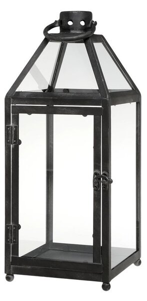 Čierny antik kovový lampáš Factory L - 32*32*60 cm - Chic Antique