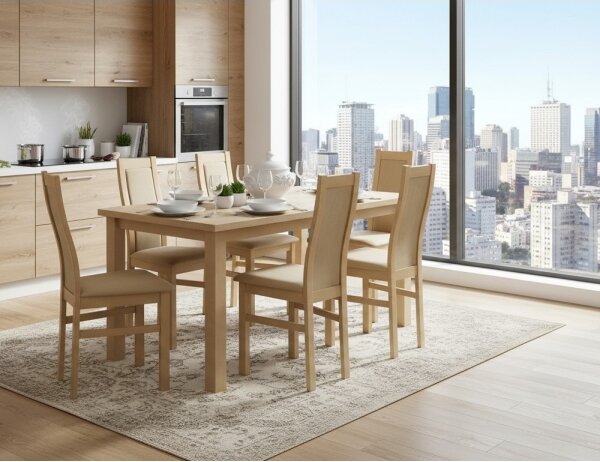 Jedálenská stolička ZOE dub/krémová
