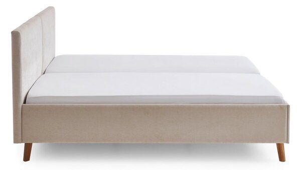 Béžová čalúnená dvojlôžková posteľ s roštom 180x200 cm Piano – Meise Möbel