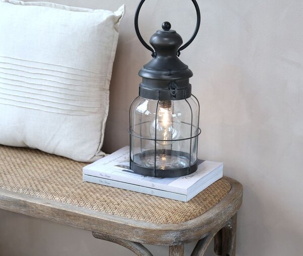 Francúzsky stajňový lampáš so žiarovkou a časovačom French Stable - Ø 16,5*36 cm - Chic Antique