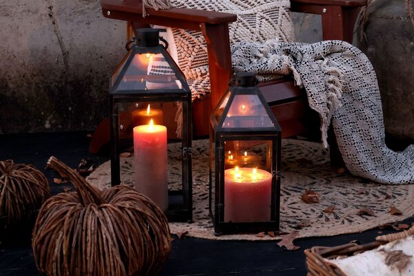 Čierny antik kovový lampáš Factory L - 32*32*60 cm - Chic Antique