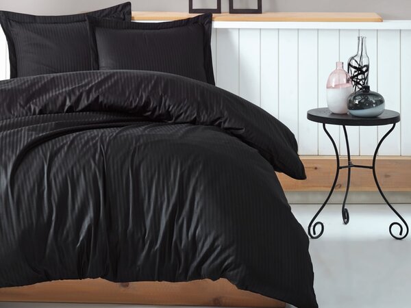 Cottonbox obliečka bavlnený satén Stripe black - 220x200 / 2x70x90 cm