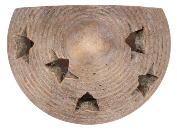 Zlatý antik cementový svietnik domček House Gold - 14*10*23 cm - daan kromhout
