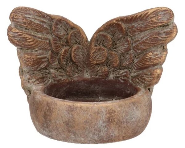 Zlatý antik cementový svietnik anjelské krídla Angel Wings Gold - 11*9*9 cm - daan kromhout