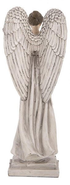 Decorative Figurine Angel 23 Cm White Grey Plastic - 23.0 cm - Clayre & Eef