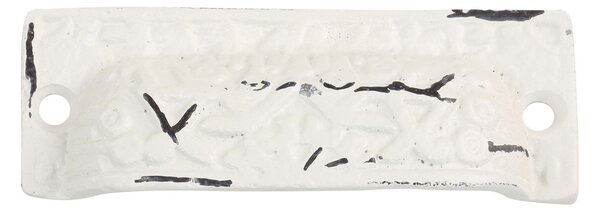 Krémová antik liatinová úchytka s ornamentmi - 9*3,5*2 cm - Chic Antique