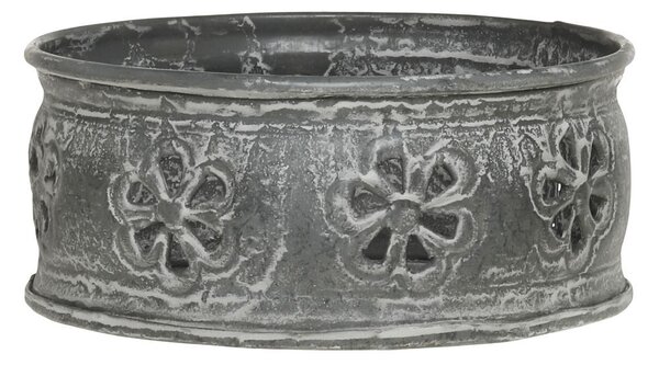 Zinkový antik kovový svietnik na valcovú sviečku - Ø 13*6 cm - Chic Antique