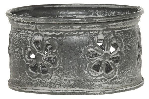 Zinkový antik kovový svietnik na valcovú sviečku - Ø 10*6 cm - Chic Antique