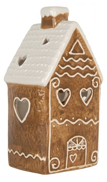 Perníková chalúpka na čajovú sviečku Gingerbread Cott - 11*9*21 cm - Clayre & Eef