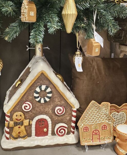 Keramický tanierik perníková chalúpka Gingerbread Cott - 20*18*3 cm - Clayre & Eef