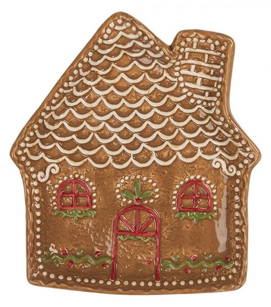 Keramický tanierik perníková chalúpka Gingerbread Cott - 20*18*3 cm - Clayre & Eef