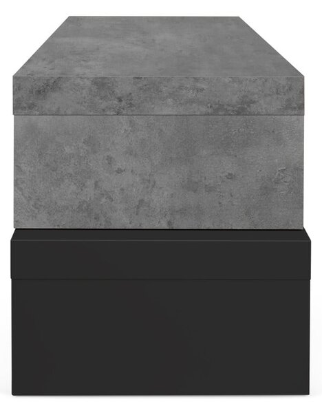Dvojitý televízny stolík čierny s betónovým dekorom TemaHome Cliff, 125 × 40 cm