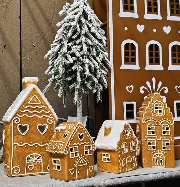 Perníková chalúpka na čajovú sviečku Gingerbread Cott - 11*9*21 cm - Clayre & Eef