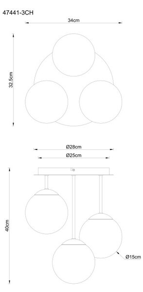Globo 47441-3CH LED prisadené stropné svietidlo HARMON E14