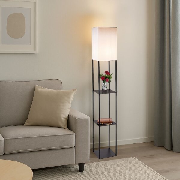 Brilagi - Stojacia lampa s policami GRADUS 1xE27/40W/230V 150 cm čierna/biela