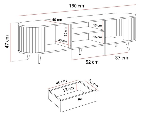 TV STOLÍK LANDRY 3 KAŠMÍR 180 cm