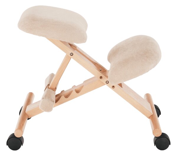 KONDELA Ergonomická kľakačka, krémová/buk, GROCO