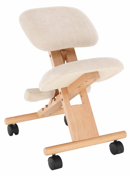 KONDELA Ergonomická kľakačka, krémová/buk, GROCO