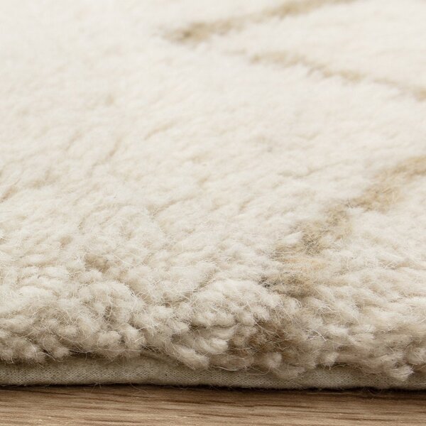 Krémový prateľný/ručne tkaný vlnený koberec 160x230 cm Azera Crosshatch – Asiatic Carpets