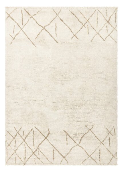 Krémový prateľný/ručne tkaný vlnený koberec 160x230 cm Azera Crosshatch – Asiatic Carpets