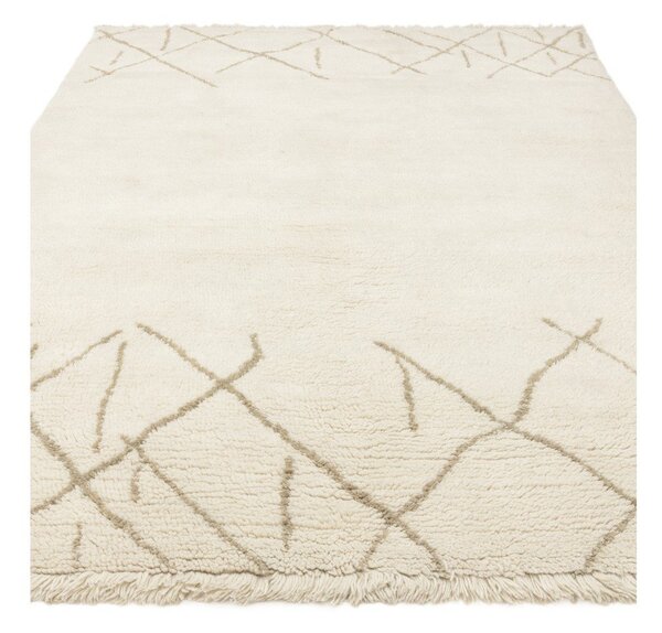Krémový prateľný/ručne tkaný vlnený koberec 160x230 cm Azera Crosshatch – Asiatic Carpets