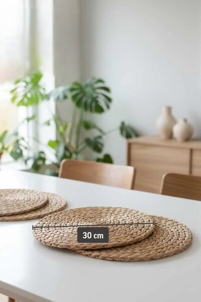 Sada prestierania ILANA, 4-set, priemer 30 cm, vodný hyacint, natur