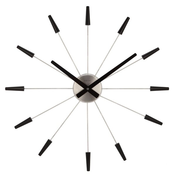 Nextime Plug Inn 2610zw nástenné hodiny čierna, pr. 60 cm