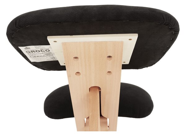 KONDELA Ergonomická kľakačka, čierna/buk, GROCO
