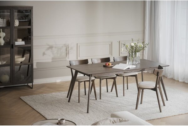 Tmavohnedý rozkladací jedálenský stôl v dekore duba 90x190 cm Yumi – Rowico