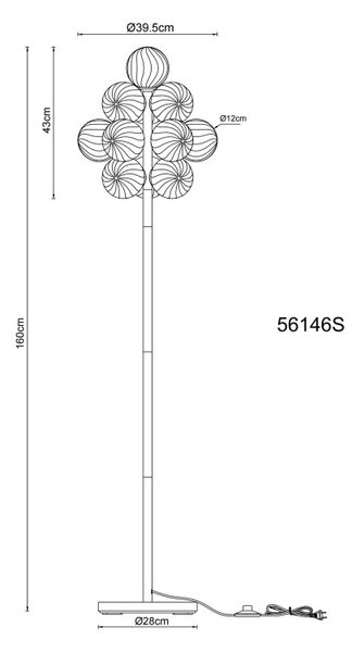 Globo 56146S LED stojacia lampa CONOR integrovaný LED zdroj | vypínač